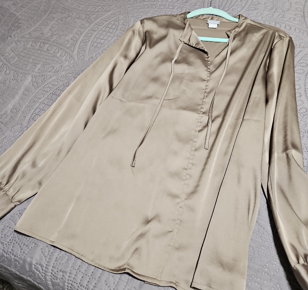 Chico's Satin Tan Blouse